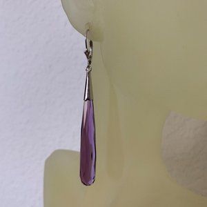 NWOT Silver & Slender Cubic Zirconia Drop Earrings